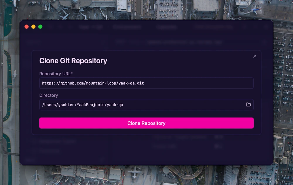 Git clone dialog