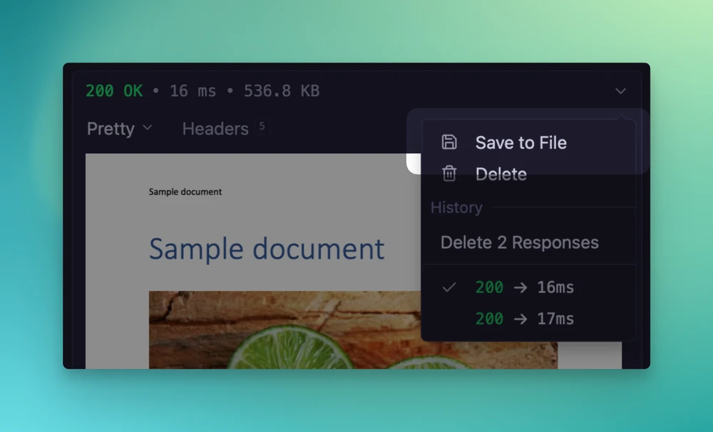 Saving a response to the filesystem