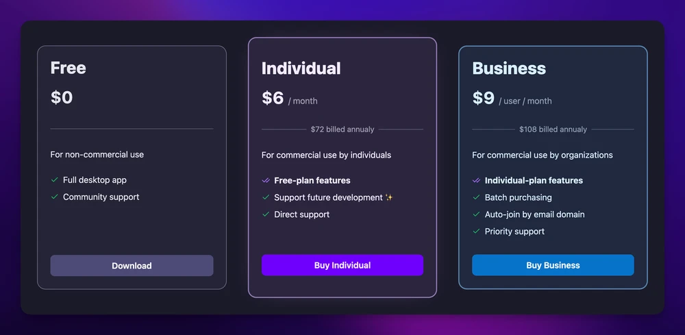 Pricing plans