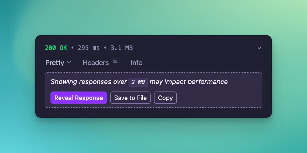 Prompt to show large response body